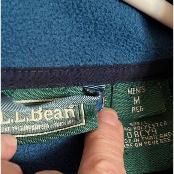 Ll Bean Fleece Sweater Mens‎ Medium Full Zip Blue Jacket Long Sleeve Polyester - Picture 4 of 6